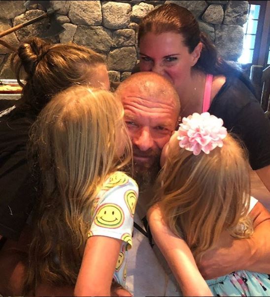  The WWE power couple have daughters Aurora Rose, Murphy Claire and Vaughn Evelyn