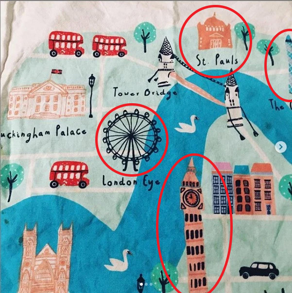  Twitter users joked that the tea towel was 'geographically challenged' and ridden with typos