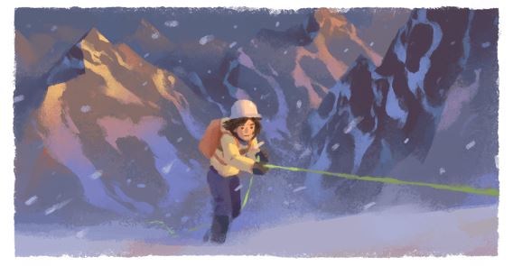  The awe-inspiring achievements of Wanda Rutkiewicz have been celebrated in a Google Doodle, created by artist Kevin Laughlin