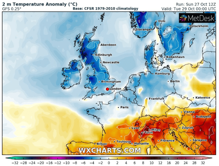  Most parts of the UK are expected to be chilly tonight