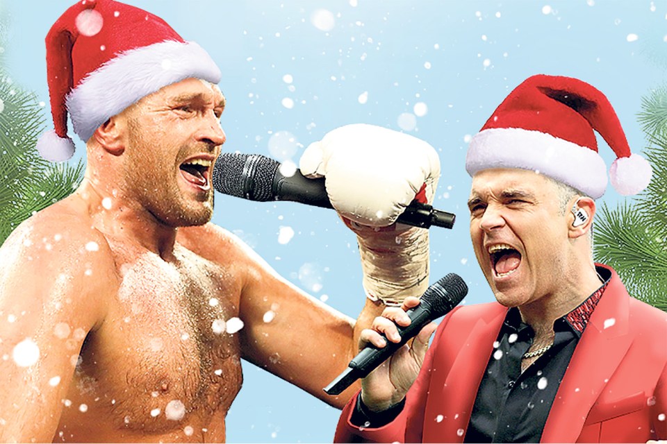  Tyson Fury has teamed up with Robbie Williams for a festive duet in a bid for a Christmas No1