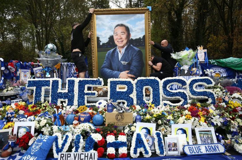 The death of Leicester owner Vichai Srivaddhanaprabha united football in grief a year ago