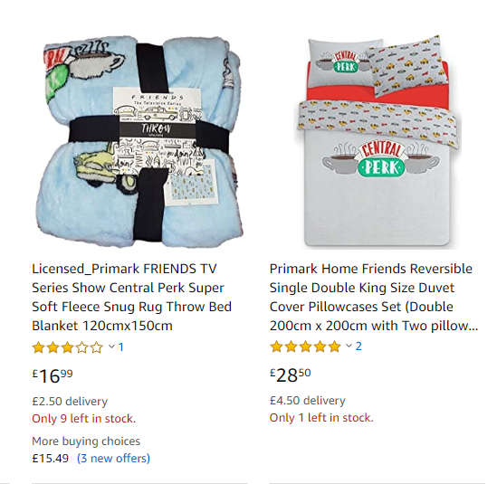  There are lots of items from Primark's Friends range for sale online