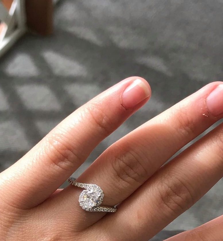 A bride-to-be has had her engagement ring slammed for looking like “two sperm making out”