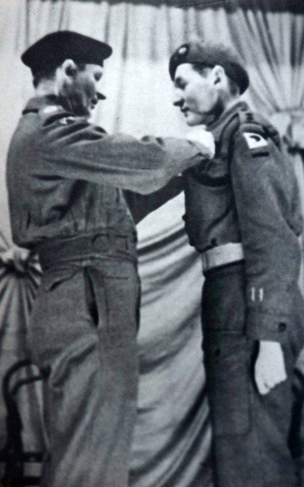  Edwin Bramall receiving the Military Cross from Field Marshal Montgomery on March 1 1945