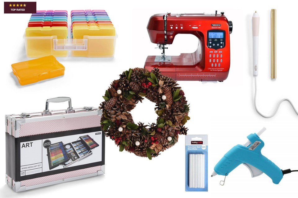  Sewing machine? Check. Art set? Check. Christmas decorations? Check.