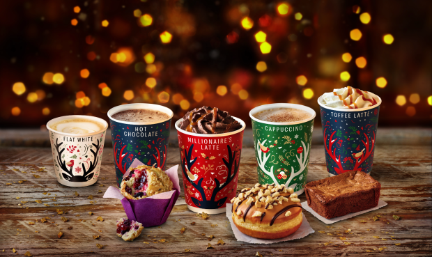  McDonald's has launched its festive cafe menu including a millionaire's donut