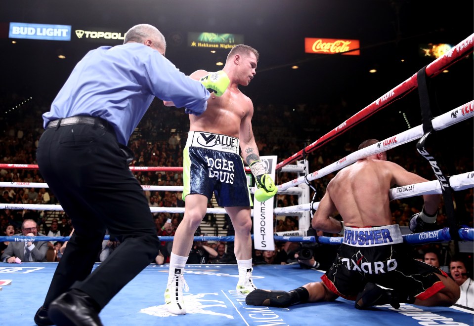  Canelo rocked the Russian champion with a left-hook and his killer instincts set up a right hand rocking the chin of Kovalev