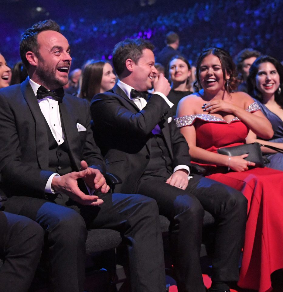  The star alongside Ant and Dec at the National Television Awards in 2018