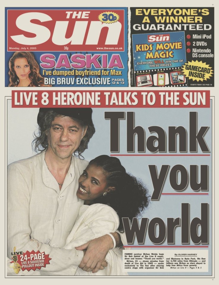  The Sun's front page on 4th July, 2005