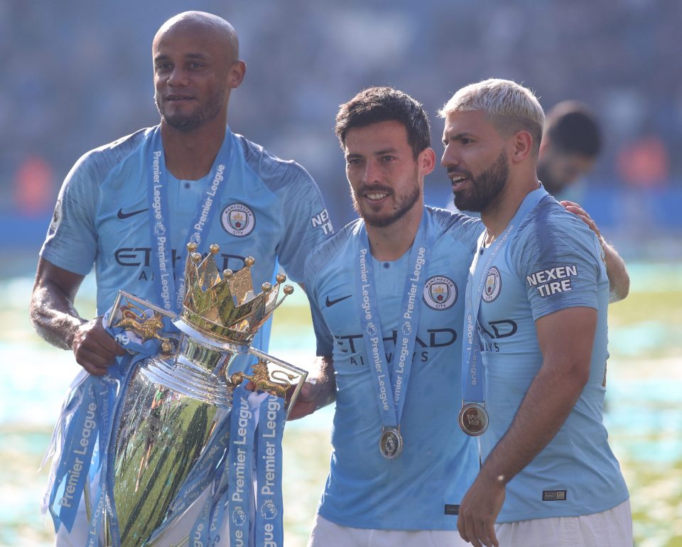  Vincent Kompany, David Silva and Sergio Aguero won four Premier League titles in the 2010s