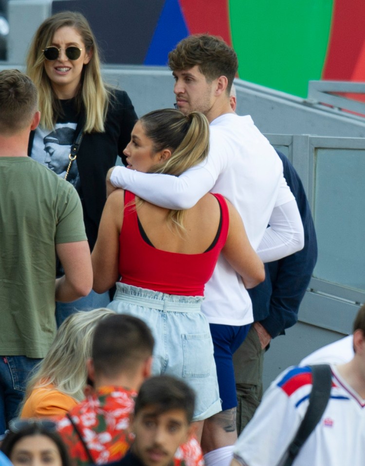  Stones with new girlfriend Olivia Naylor at the Nations League play-off in June