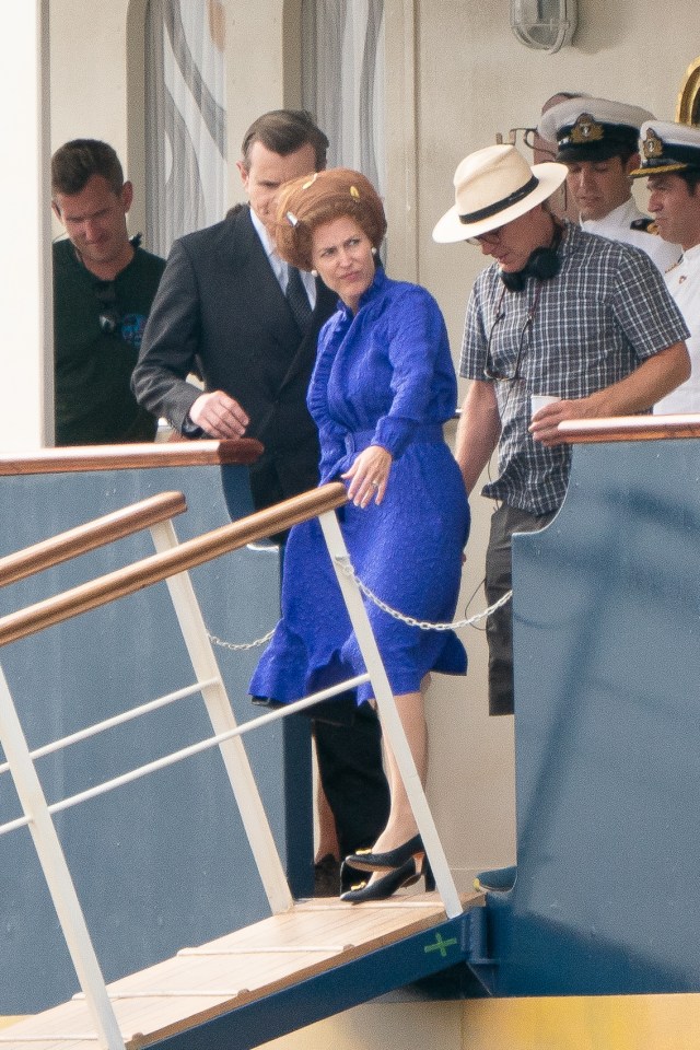  Gillian Anderson in her role as Prime Minister Margaret Thatcher in The Crown series 4