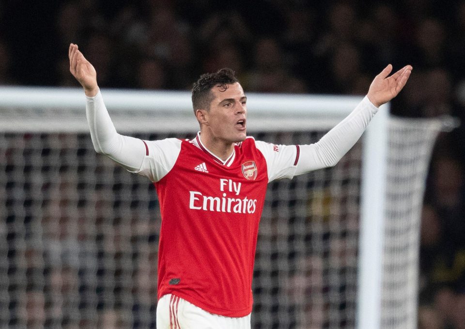  Granit Xhaka will start for Arsenal for the first time in a month after his row with fans