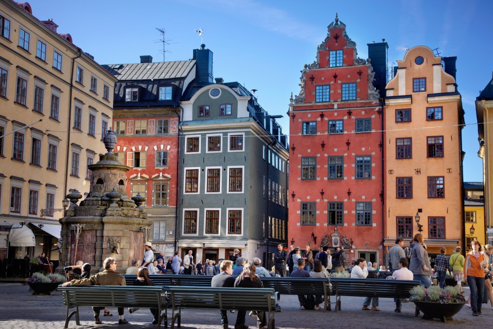  A square in Stockholm's Gamia Stan island. The guests took in a walking tour of the island