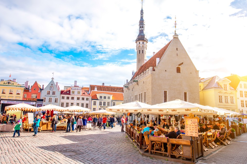  A thriving market in the Estonian capital Tallinn, one of the stop offs on the Splendour of the Baltic tour