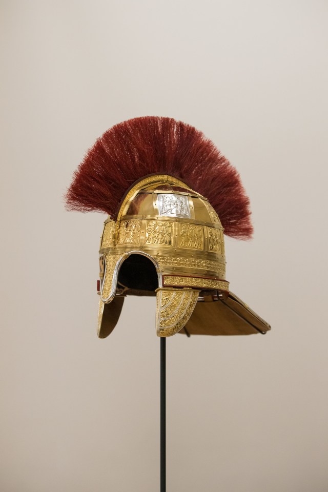  A helmet that was found in the Staffordshire hoard