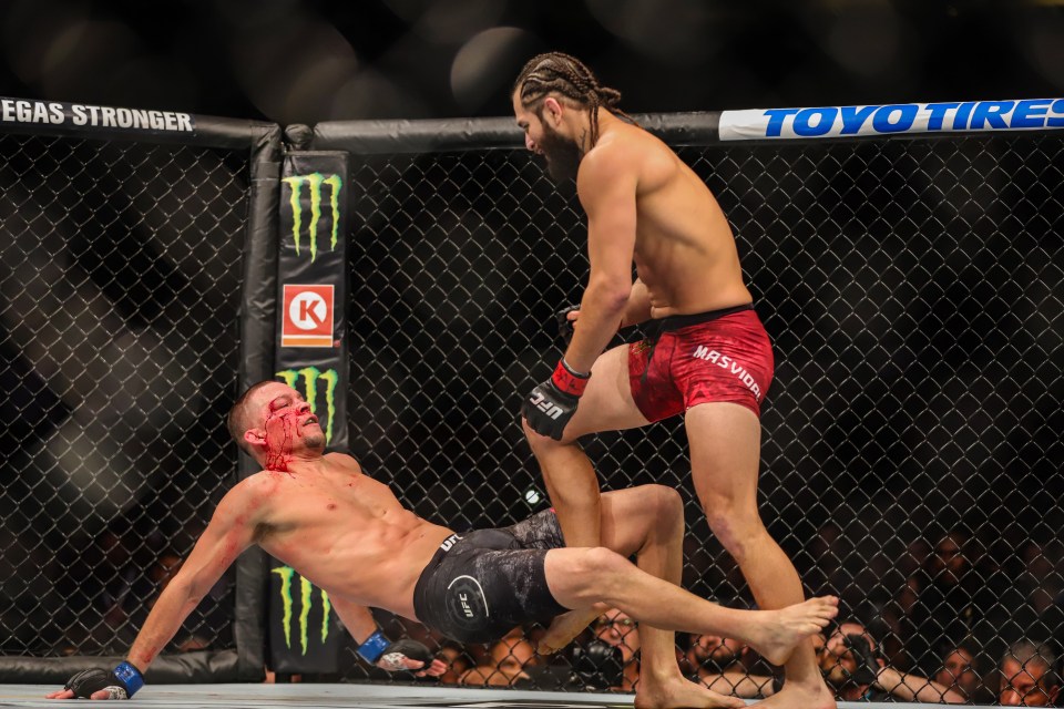 Masvidal battered Diaz’s right eye so much the fight was stopped in round three