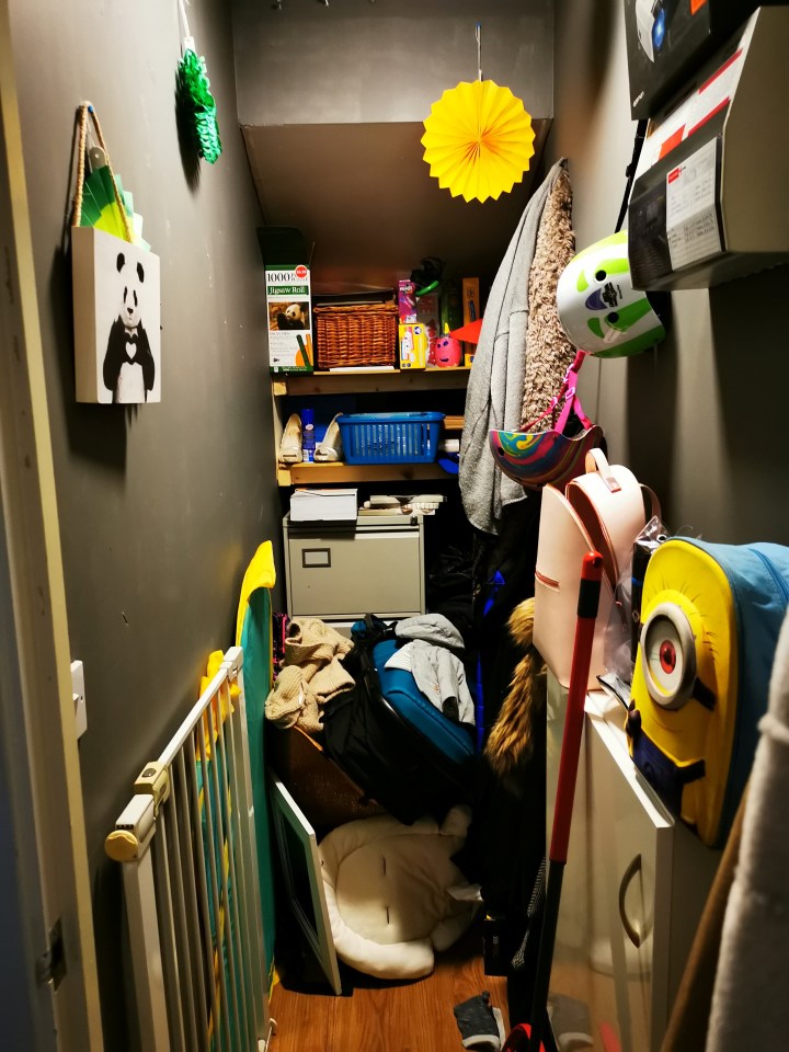  She transformed a messy cupboard that was full of toys into her paradise