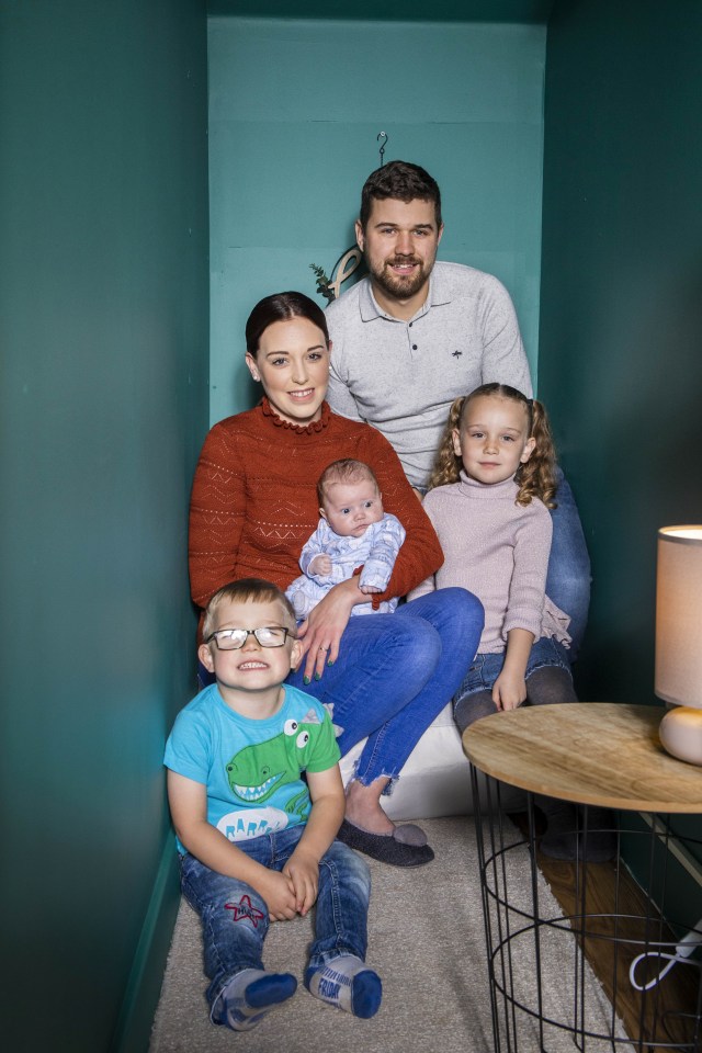  Jessica with husband Matthew and kids Madison, five, Charlie, three, and nine-week-old Oliver