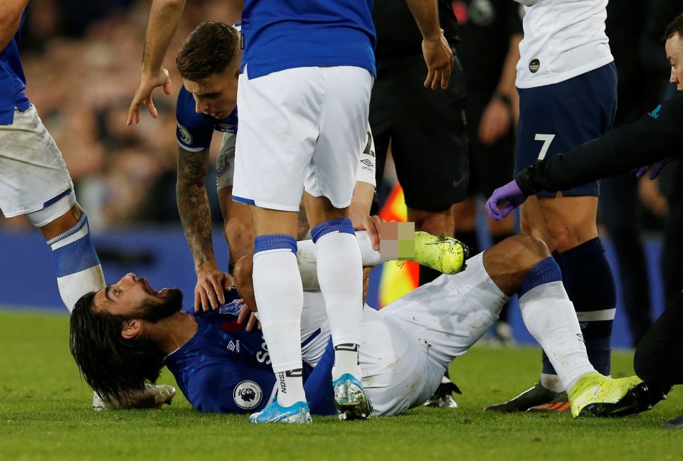  Portuguese international Gomes was in immediate agony following the tackle