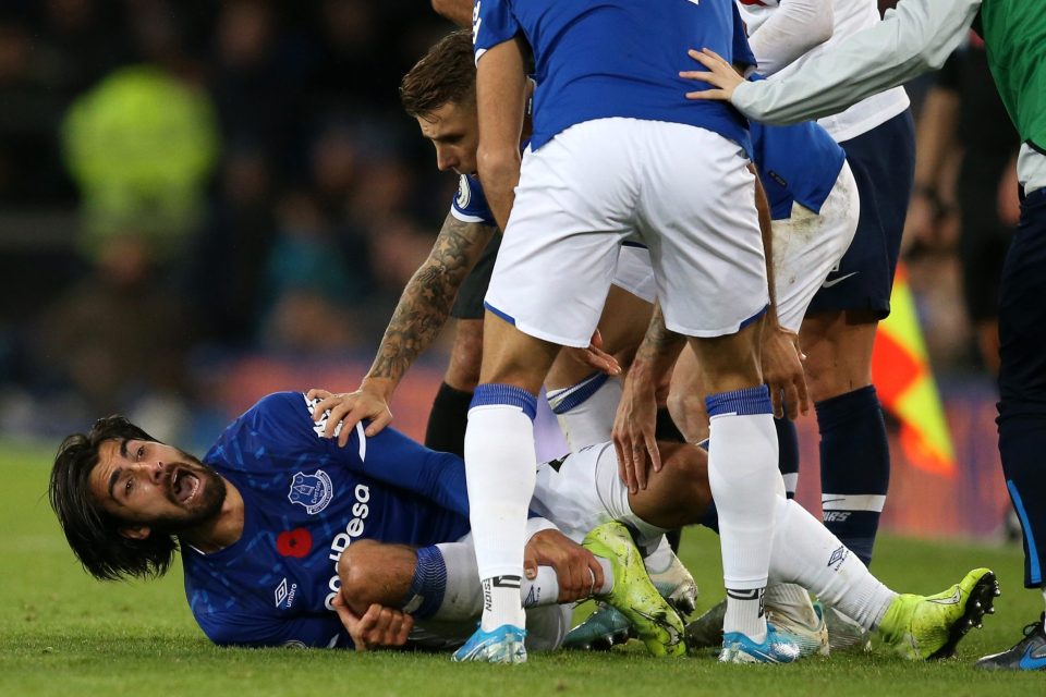  Andre Gomes went off with a horror injury following a challenge by Son Heung-min