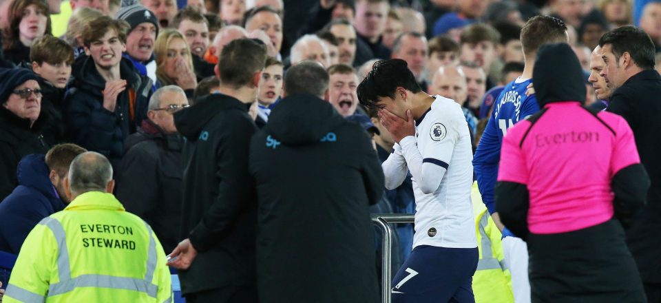  Fans were baying for blood as Son made his way down the tunnel