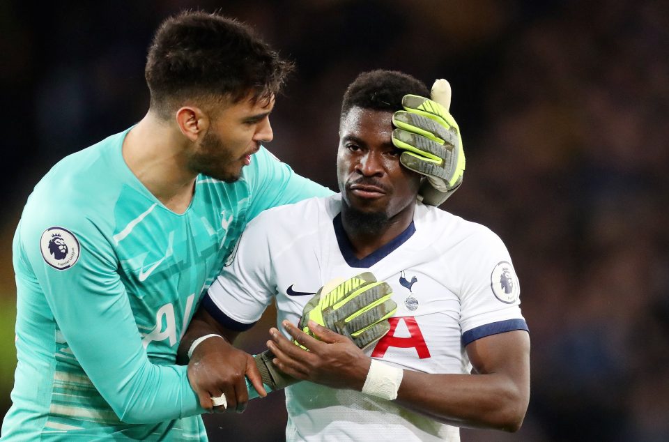  Paulo Gazzaniga rushed over to comfort Serge Aurier who was involved in the incident