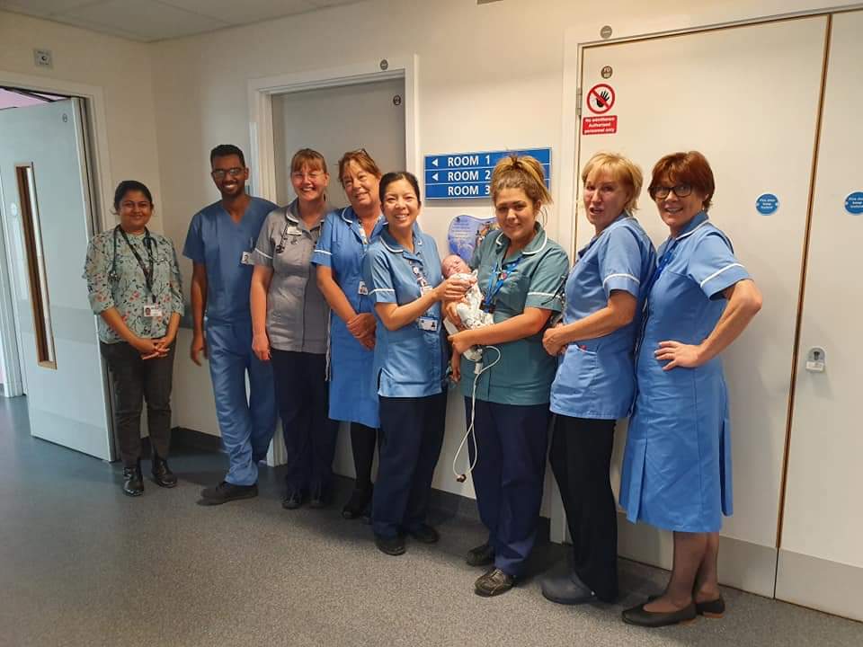  Eidy with the dedicated nurses at Stoke Royal Hospital