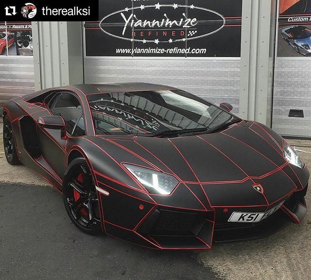  KSI went to celebrity wrapper Yiannimize who treated his £280k Lamborghini Aventador with a Tron-style wrap