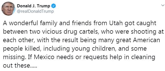  President Donald Trump confirmed the news that a family had died today