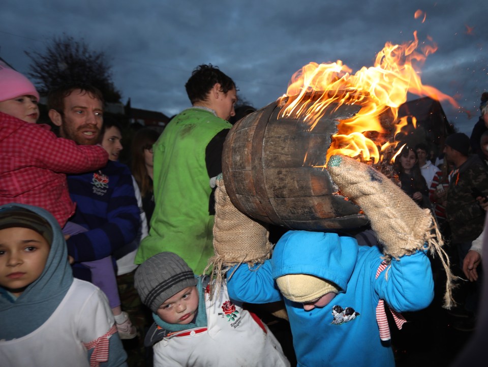  Special mitts are warn to avoid hands from being burned by the barrels