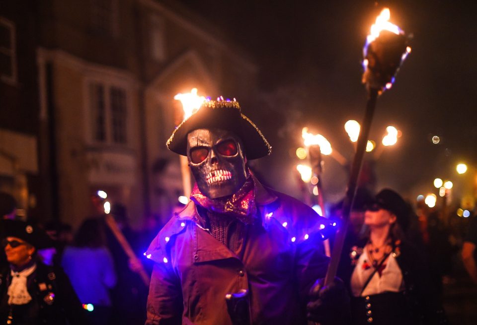  Many were seen wearing masks and pirate hats