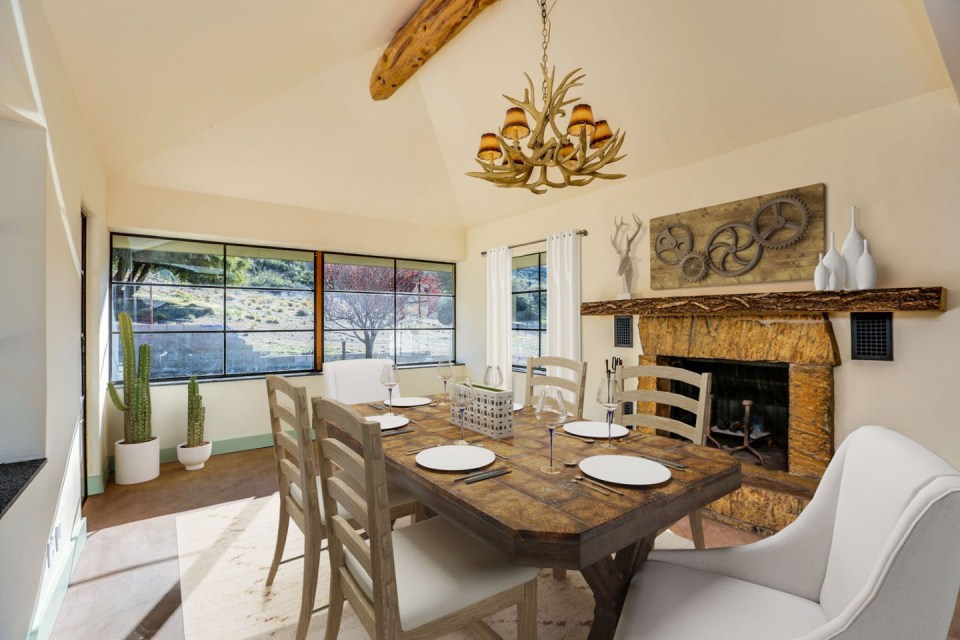 The dining room has ample space to throw a dinner party