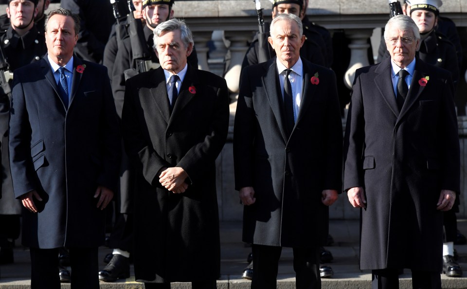  Former Prime Ministers David Cameron, Gordon Brown, Tony Blair and John Major attend