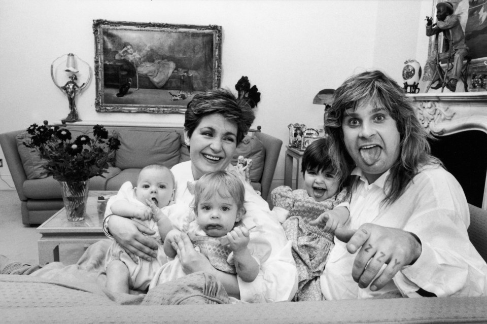  Sharon and Ozzy pictured in 1986 with son Jack and daughters Kelly and Aimee