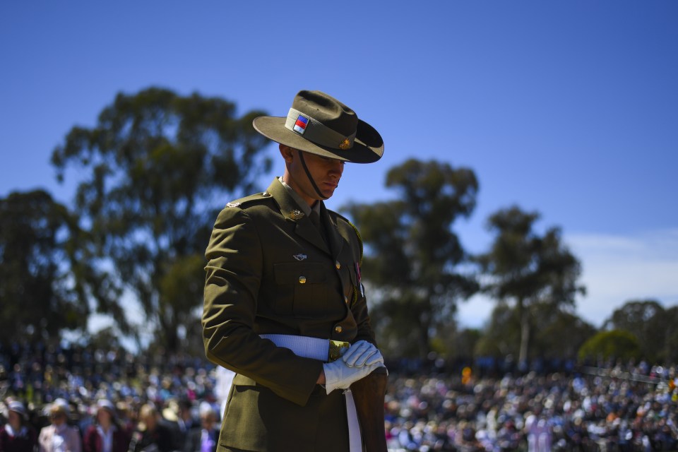  A member of the Catafalque party stands at the Australian War Memorial in Canberra