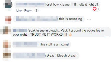  Some people suggested toilet cleaner would remove the mould