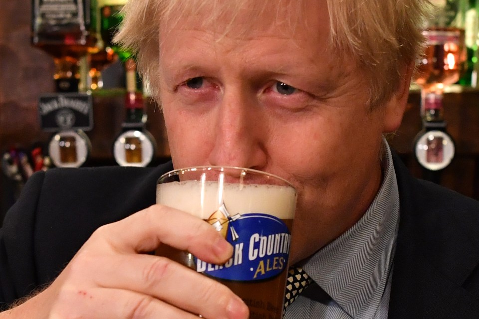  Boris sips a pint after the announcement Farage will stand aside in Tory seats