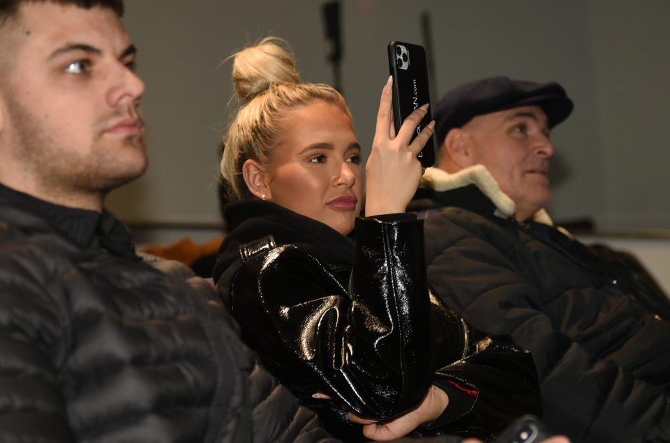  Fury's girlfriend Molly-Mae Hague looked on at during the Frank Warren press conference