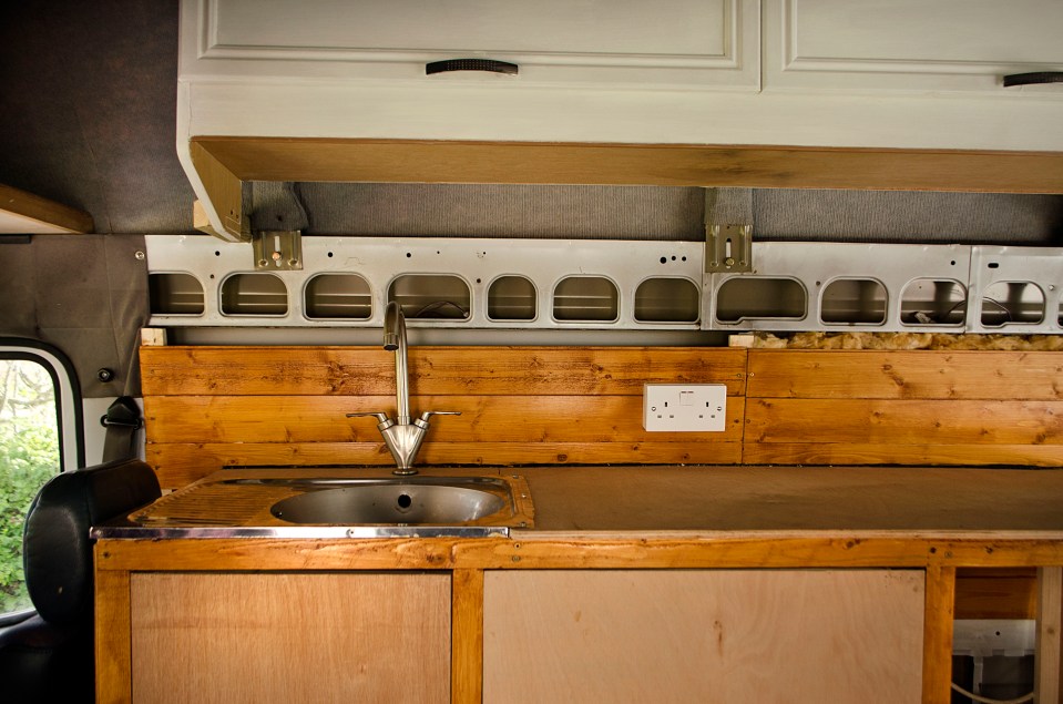  The couple fitted the van with a working sink and plug sockets