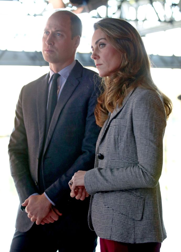 Kate and William listen intently as they are greeted to the Troubadour White City Theatre