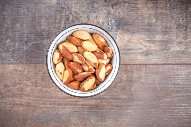 Brazil nuts in a bowl.