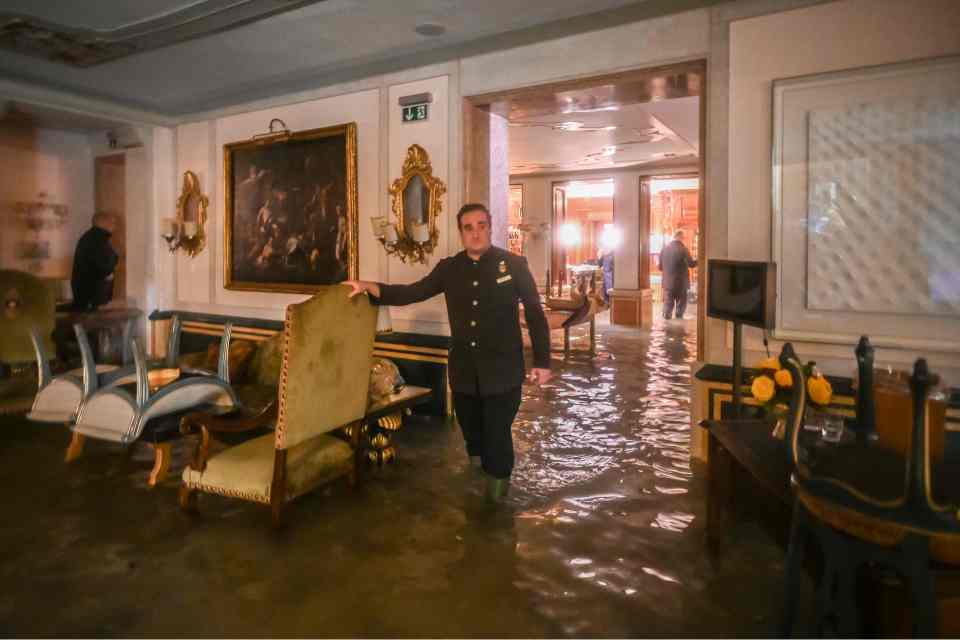  The floodwater laid waste to a series of luxury hotels