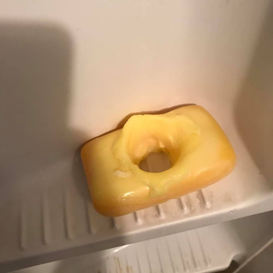  She says she came across a yellow bar of soap with a round hole carved in the middle.