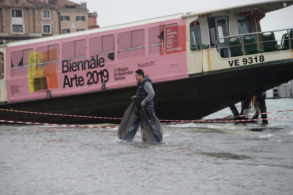  One ferry was grounded by the flooding