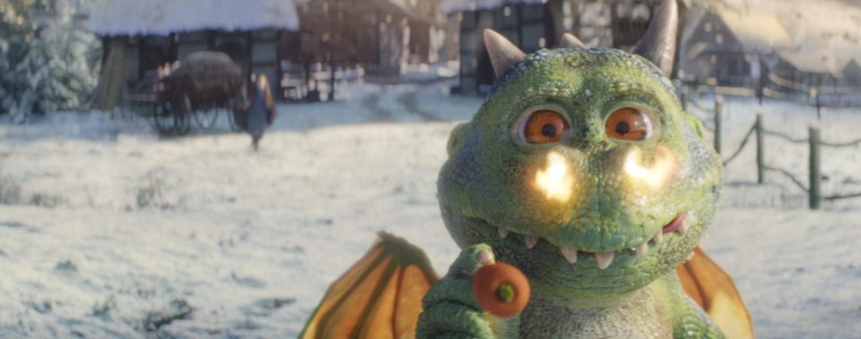  The ad features Edgar, a dragon who loves Christmas