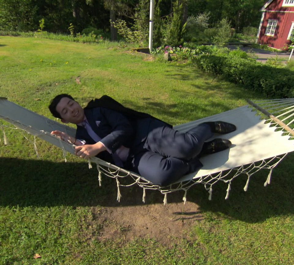  Ryan-Mark testing out a hammock in Finland last week