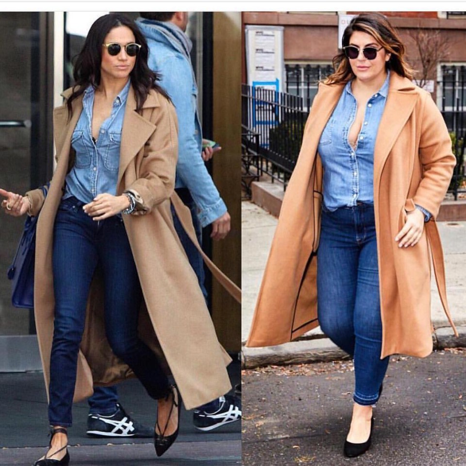 Katie paid tribute to this double denim look Meghan wore when she was first linked to Prince Harry