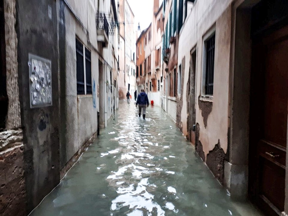  Alleyways have been turned into streams in the city